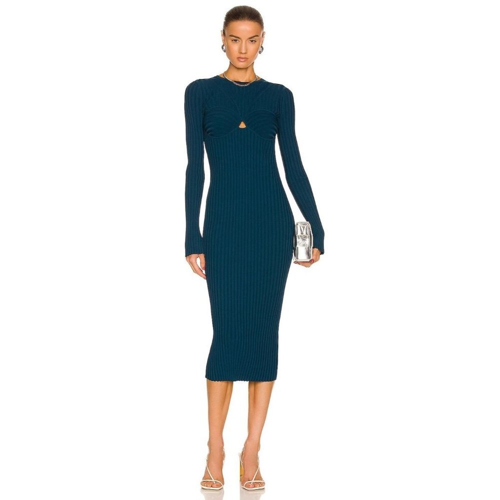 HELMUT LANG - Rib Bra Dress Long Sleeve Dress - Size XS (New With Flaws)